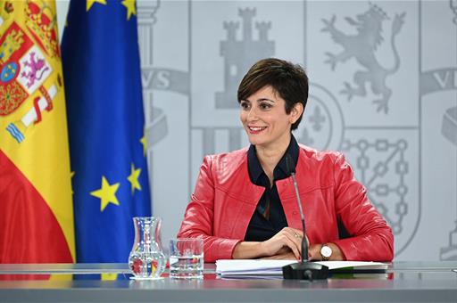 24/10/2023. Press conference after the Council of Ministers. The acting Minister for Territorial Policy and Government Spokesperson, Isabel ...