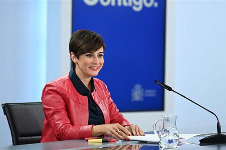 24/10/2023. Rueda de prensa tras el Consejo de Ministros: Isabel Rodríguez. La ministra de Política Territorial y portavoz del Gobierno en f...