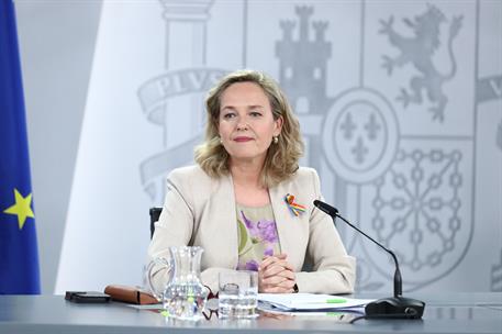 27/06/2023. Rueda de prensa tras el Consejo de Ministros: Isabel Rodríguez y Nadia Calviño. La vicepresidenta primera y ministra de Asuntos ...