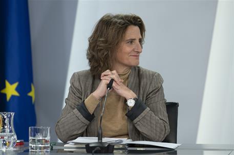 28/02/2023. Rueda de prensa tras el Consejo de Ministros: Isabel Rodríguez, Teresa Ribera e Irene Montero. La vicepresidenta tercera y minis...