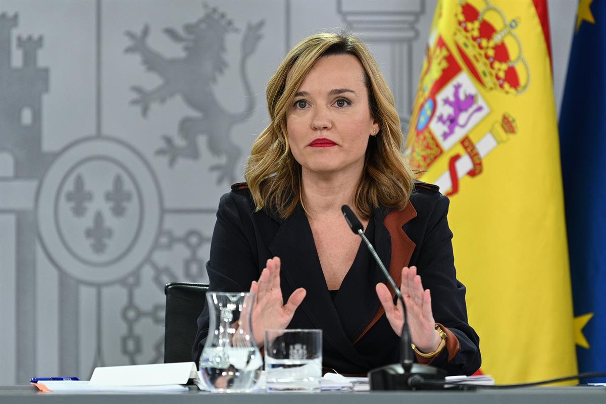 5/03/2024. Rueda de prensa tras el Consejo de Ministros: Pilar Alegría y Teresa Ribera. La ministra de Educación y Formación Profesional y D...