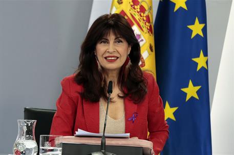 8/03/2024. Rueda de prensa tras el Consejo de Ministros extraordinario: Alegría, Grande-Marlaska, Redondo y Saiz. La ministra de Igualdad, A...