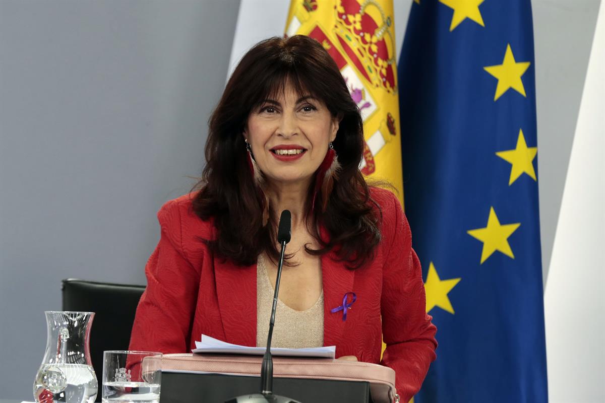 Ana Redondo en la rueda de prensa posterior al Consejo de Ministros