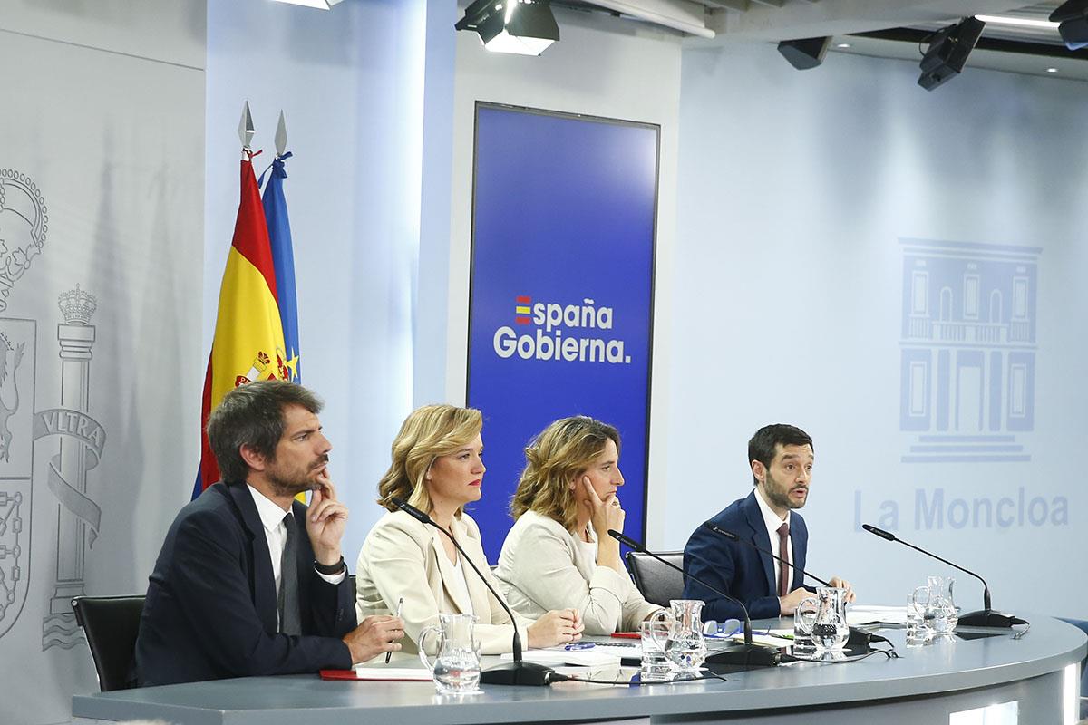 11/06/2024. Rueda de prensa tras el Consejo de Ministros: Teresa Ribera, Pilar Alegría, Ernest Urtasun y Pablo Bustinduy. Rueda de prensa tr...