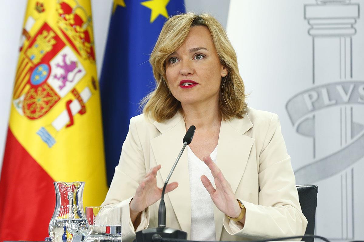 11/06/2024. Rueda de prensa tras el Consejo de Ministros: Teresa Ribera, Pilar Alegría, Ernest Urtasun y Pablo Bustinduy. Pilar Alegría, Min...