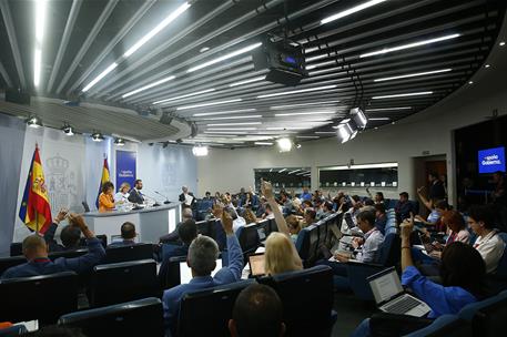 16/07/2024. Rueda de prensa tras el Consejo de Ministros: María Jesús Montero, Pilar Alegría y Carlos Cuerpo. María Jesús Montero, Pilar Ale...