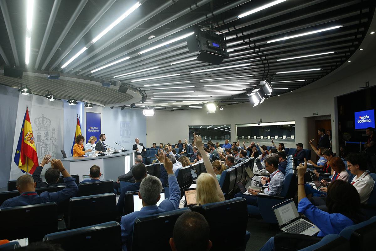 16/07/2024. Rueda de prensa tras el Consejo de Ministros: María Jesús Montero, Pilar Alegría y Carlos Cuerpo. María Jesús Montero, Pilar Ale...