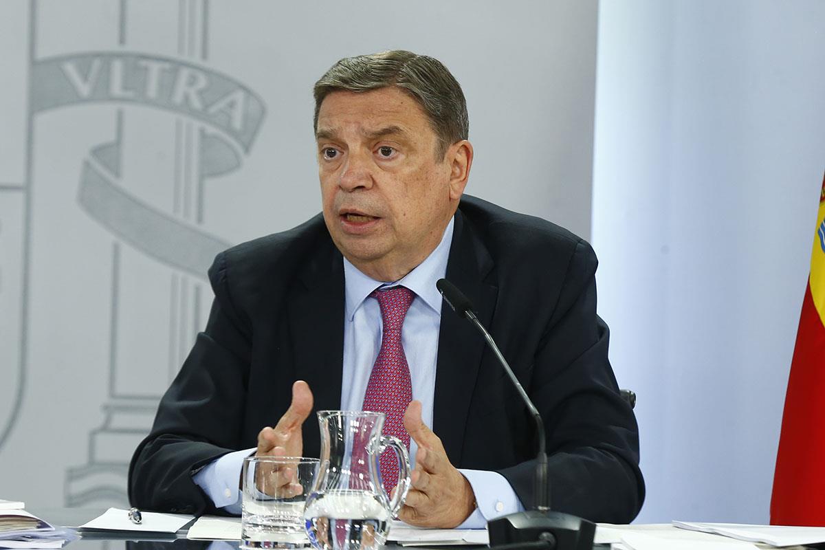 23/07/2024. Luis Planas. El ministro de Agricultura, Pesca y Alimentación, Luis Planas, durante su comparecencia en la rueda de presa tras e...