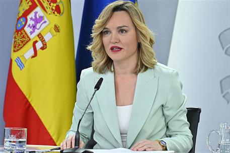 1/04/2025. Rueda de prensa tras el Consejo de Ministros: José Manuel Albares, Pilar Alegría, Sara Aagesen y Fernando Grande-Marlaska. La min...