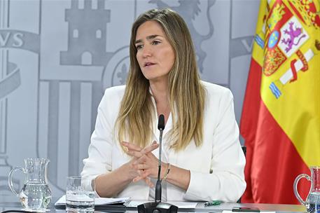 1/04/2025. Rueda de prensa tras el Consejo de Ministros: José Manuel Albares, Pilar Alegría, Sara Aagesen y Fernando Grande-Marlaska. La min...