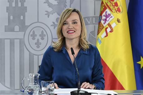 2/12/2025. Rueda de prensa tras el Consejo de Ministros: Óscar López y Pilar Alegría. La ministra de Educación, Formación Profesional y Depo...
