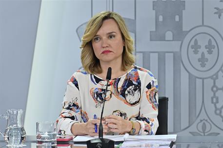 3/06/2025. Rueda de prensa tras el Consejo de Ministros: Mónica García, Pilar Alegría y Diana Morant. La ministra de Educación, Formación Pr...