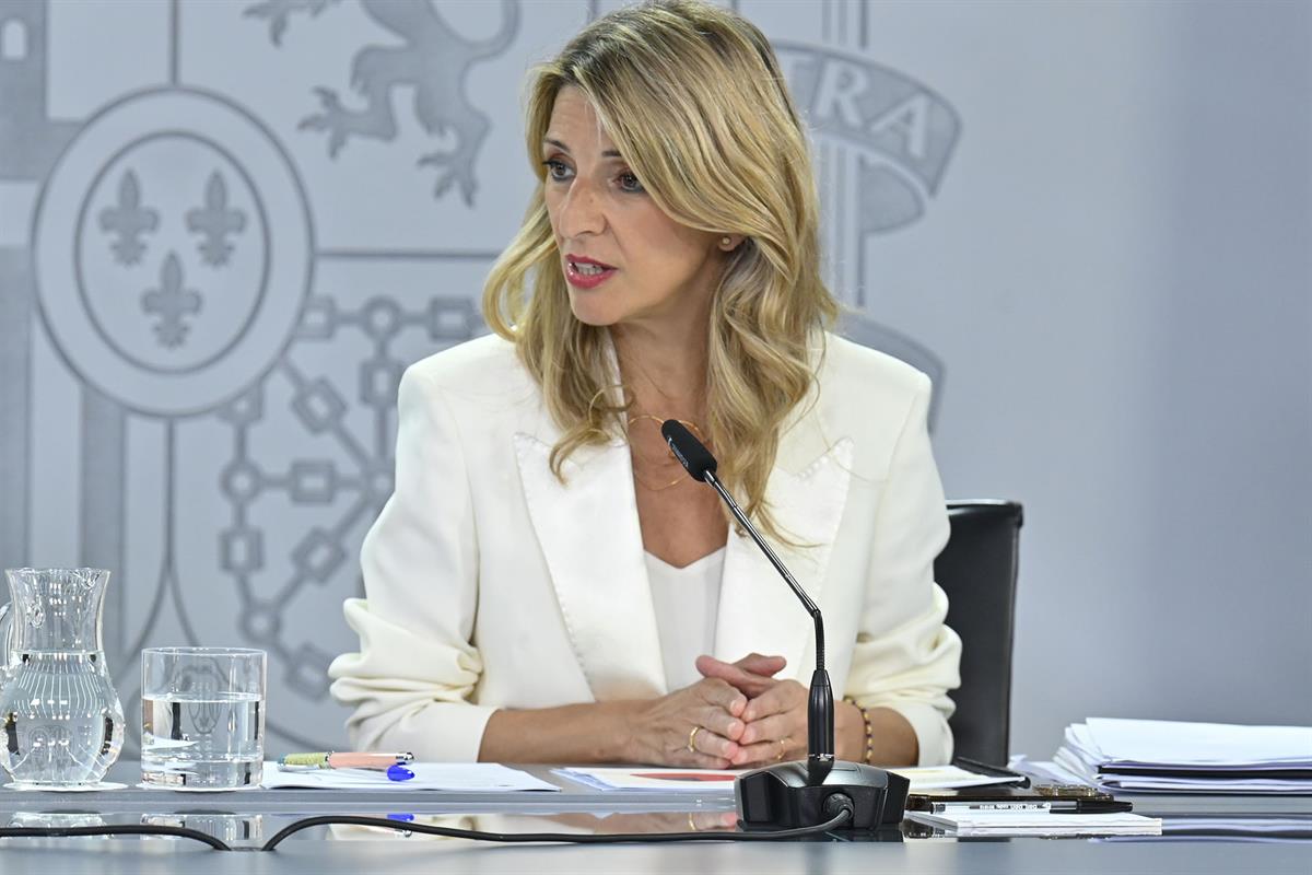 La vicepresidenta segunda del Gobierno y ministra de Trabajo y Economía Social, Yolanda Díaz