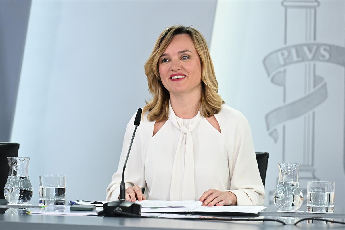6/05/2025. Rueda de prensa tras el Consejo de Ministros: Isabel Rodríguez, Pilar Alegría, Yolanda Díaz y Óscar López. La ministra de Educaci...