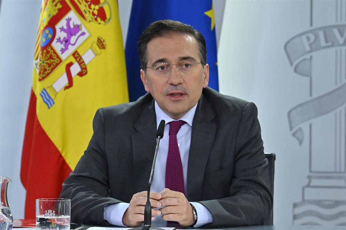 José Manuel Albares durante la rueda de prensa posterior al Consejo de Ministros