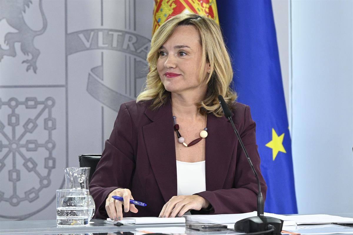 14/10/2025. Rueda de prensa tras el Consejo de Ministros: Alegría. La ministra de Educación y Formación Profesional y Deportes, y portavoz d...