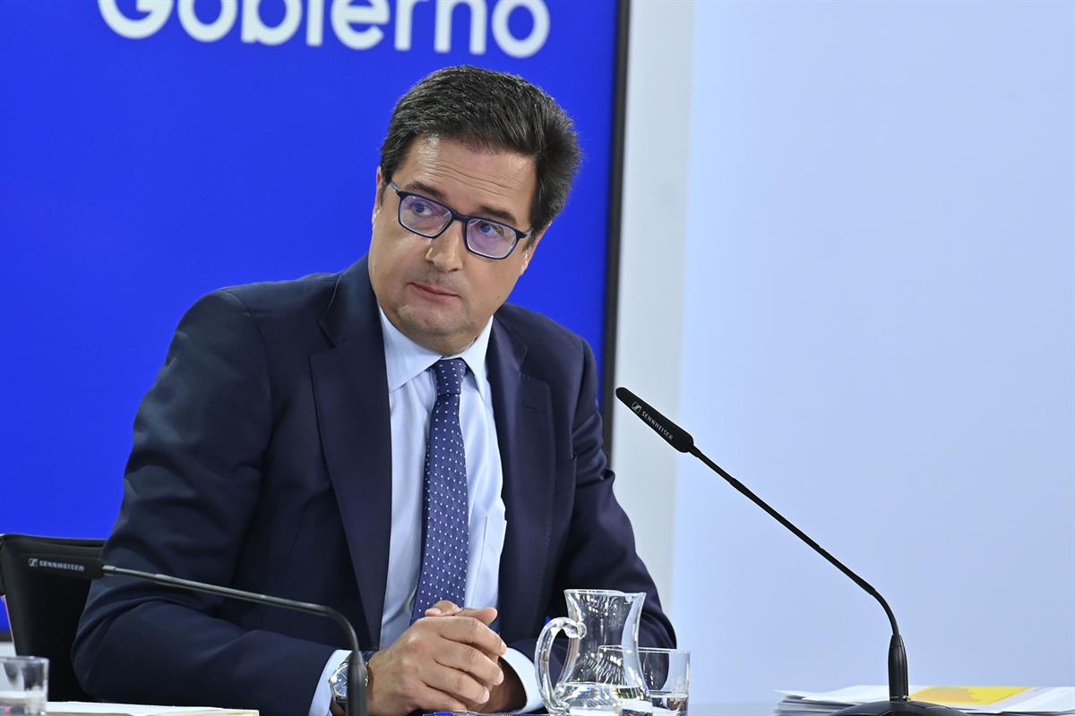 El ministro para la Transformación Digital y de la Función Pública, Óscar López, en la rueda posterior al Consejo