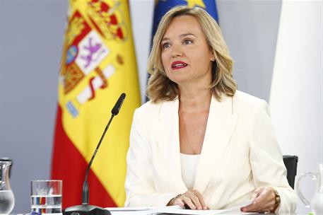 16/09/2025. Rueda de prensa tras el Consejo de Ministros: Carlos Cuerpo, Pilar Alegría, Isabel Rodríguez y Elma Saiz. La ministra de Educaci...