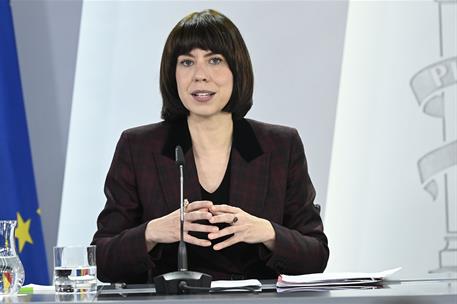 16/12/2025. Rueda de prensa tras el Consejo de Ministros: Diana Morant, Pilar Alegría y Ana Redondo. La ministra de Ciencia, Innovación y Un...