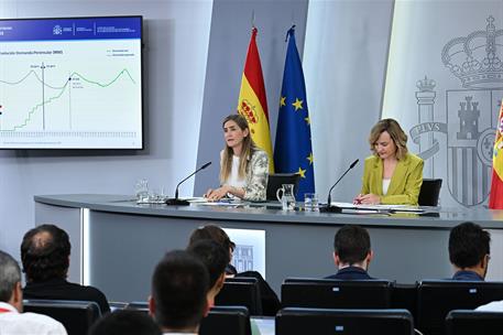 17/06/2025. Rueda de prensa tras el Consejo de Ministros: Sara Aagesen y Pilar Alegría. La ministra para la Transición Ecológica y el Reto D...