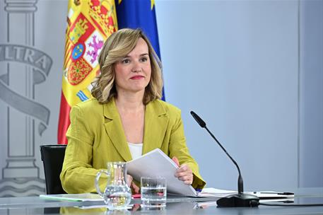 17/06/2025. Rueda de prensa tras el Consejo de Ministros: Sara Aagesen y Pilar Alegría. La ministra de Educación, Formación Profesional y De...