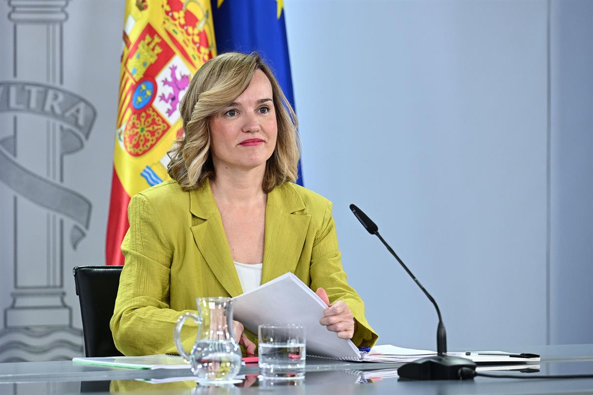 17/06/2025. Rueda de prensa tras el Consejo de Ministros: Sara Aagesen y Pilar Alegría. La ministra de Educación, Formación Profesional y De...