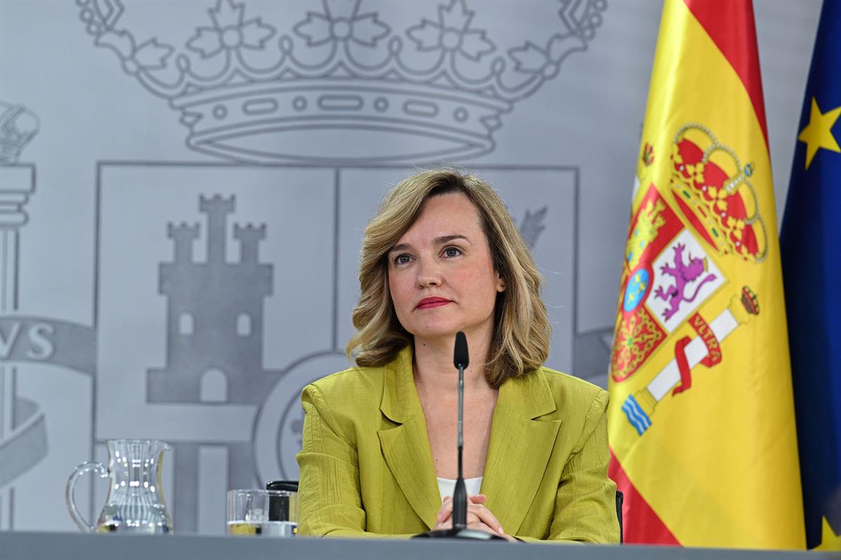 17/06/2025. Rueda de prensa tras el Consejo de Ministros: Sara Aagesen y Pilar Alegría. La ministra de Educación, Formación Profesional y De...