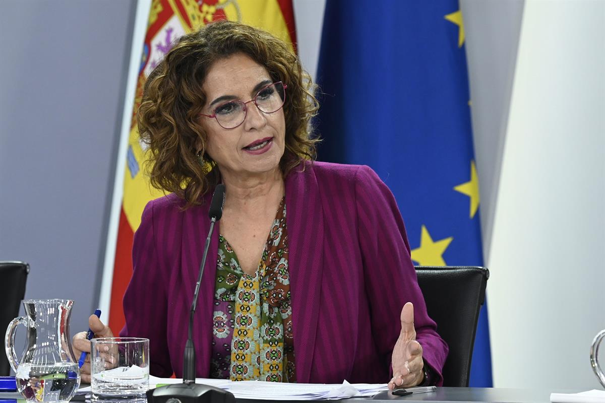 18/11/2025. Rueda de prensa tras el Consejo de Ministros: Carlos Cuerpo, María Jesús Montero, Pilar Alegría y Ángel Víctor Torres. La vicepr...