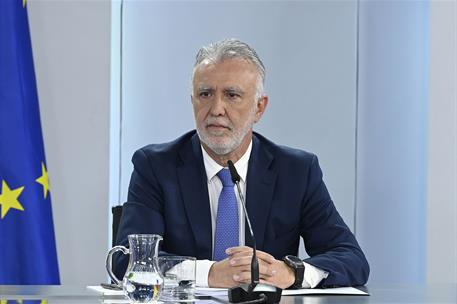 18/11/2025. Rueda de prensa tras el Consejo de Ministros: Carlos Cuerpo, María Jesús Montero, Pilar Alegría y Ángel Víctor Torres. El minist...