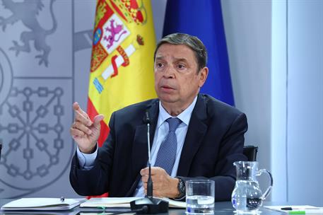 21/10/2025. Rueda de prensa tras el Consejo de Ministros. El ministro de Agricultura, Pesca y Alimentación, Luis Planas, durante la rueda de...
