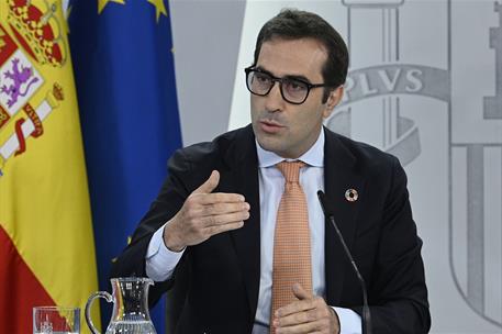 23/09/2025. Rueda de prensa tras el Consejo de Ministros: Carlos Cuerpo. El ministro de Economía, Comercio y Empresa, Carlos Cuerpo, durante...
