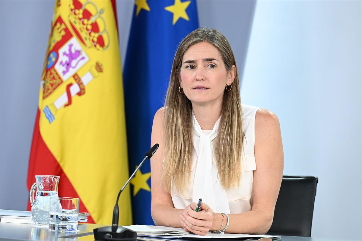  la vicepresidenta tercera y ministra para la Transición Ecológica y el Reto Demográfico, Sara Aagesen, en la rueda de prensa