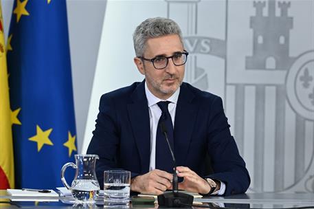 2/06/2026. Consejo de Ministros: Arcadi España. El ministro de Hacienda, Arcadi España, durante la rueda de prensa posterior al Consejo de Ministros.