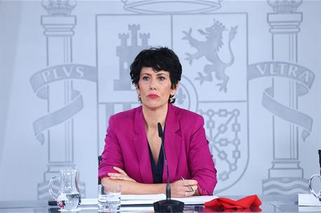 7/07/2026. Rueda de prensa tras el Consejo de Ministros: Saiz. La ministra de Inclusión, Seguridad Social y Migraciones y portavoz del Gobie...