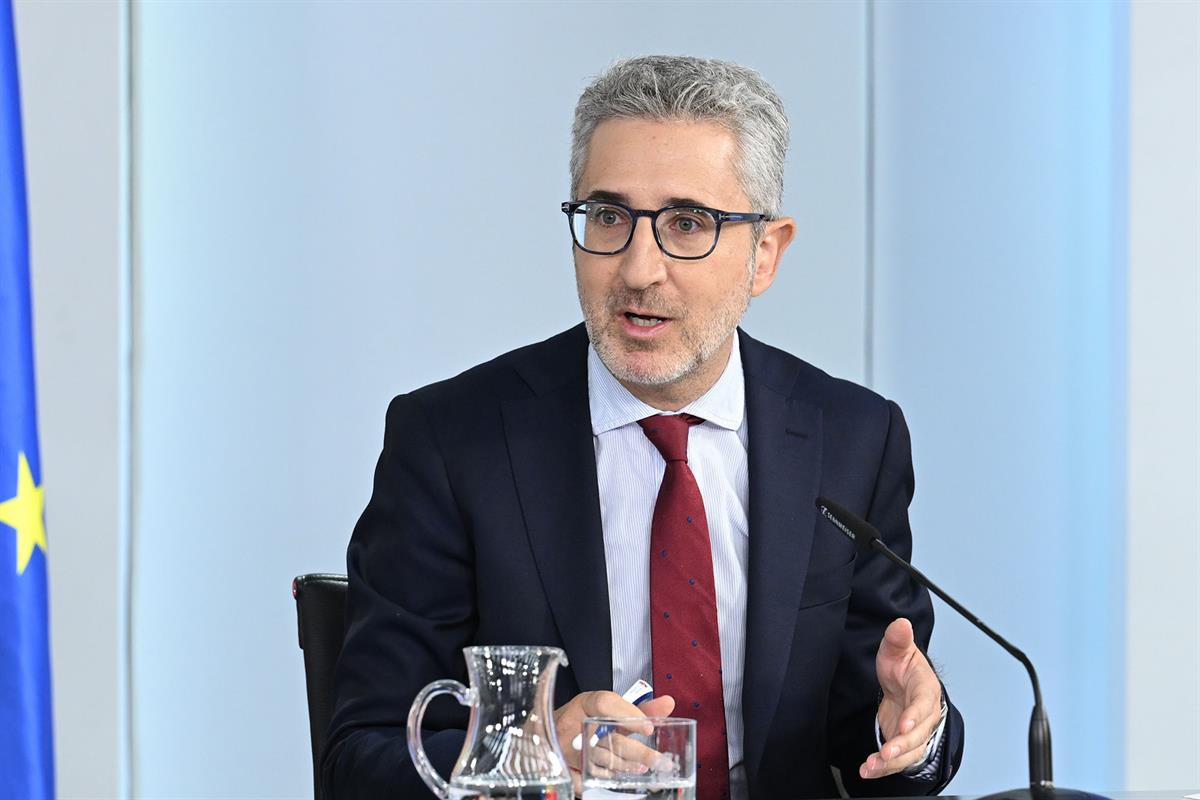 El ministro de Hacienda, Arcadi Espa&ntilde;a, durante la rueda de prensa posterior al Consejo de Ministros