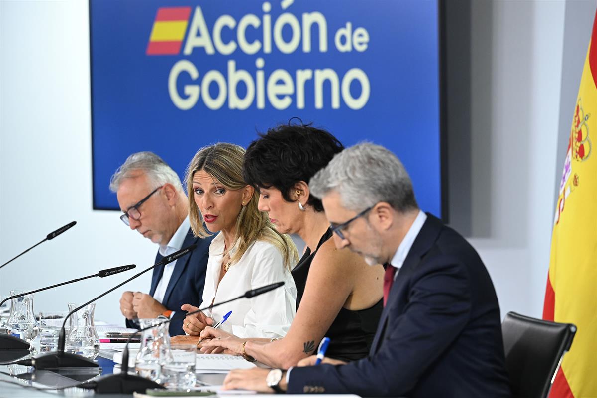 8/09/2026. Press conference after the Council of Ministers. The Minister for Territorial Policy and Democratic Memory, Ángel Víctor Torres, ...
