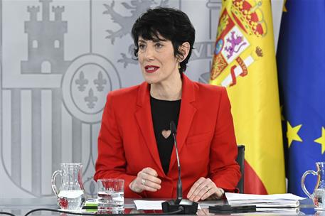 10/02/2026. Rueda de prensa tras el Consejo de Ministros: Pablo Bustinduy, Sara Aagesen, Elma Saiz y Mónica García. La ministra de Inclusión...