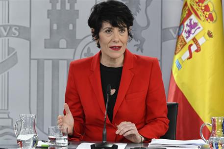 10/02/2026. Rueda de prensa tras el Consejo de Ministros: Pablo Bustinduy, Sara Aagesen, Elma Saiz y Mónica García. La ministra de Inclusión...