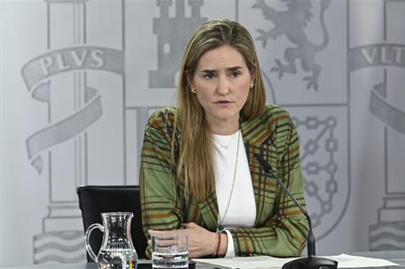 10/02/2026. Rueda de prensa tras el Consejo de Ministros: Pablo Bustinduy, Sara Aagesen, Elma Saiz y Mónica García. La ministra para la Tran...