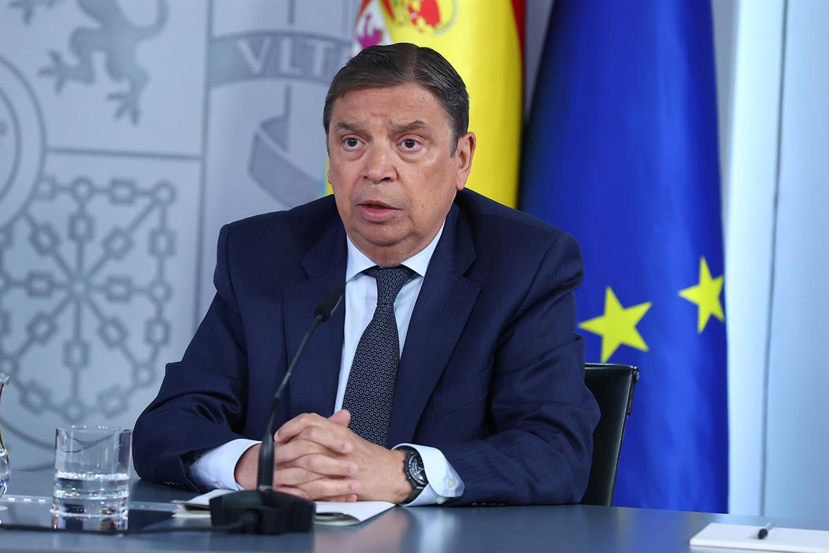 12/05/2026. Rueda de prensa tras el Consejo de Ministros. El ministro de Agricultura, Pesca y Alimentación, Luis Planas, interviene en la ru...
