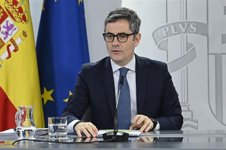 13/01/2026. Rueda de prensa tras el Consejo de Ministros: Félix Bolaños, Elma Saiz. El ministro de la Presidencia, Justicia y Relaciones con...