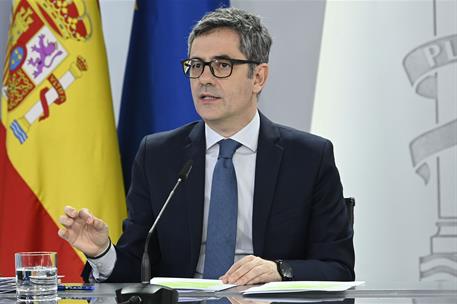 13/01/2026. Rueda de prensa tras el Consejo de Ministros: Félix Bolaños. El ministro de la Presidencia, Justicia y Relaciones con las Cortes...