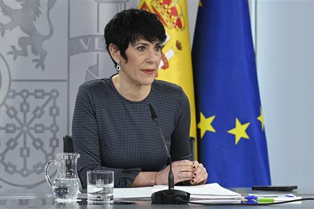 13/01/2026. Rueda de prensa tras el Consejo de Ministros: Elma Saiz. La ministra de Inclusión, Seguridad Social y Migraciones, y portavoz de...