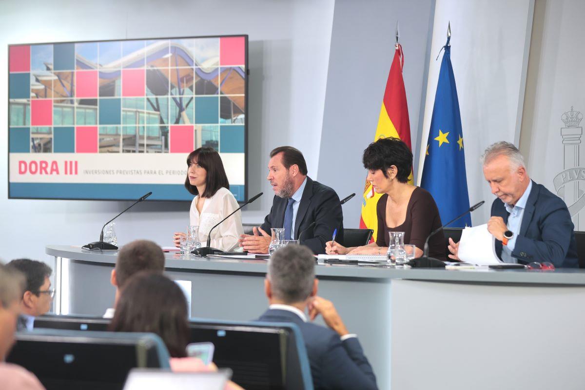 15/09/2026. Press conference after the Council of Ministers. Ministers Diana Morant, Óscar Puente, Elma Saiz and Ángel Víctor Torres announc...