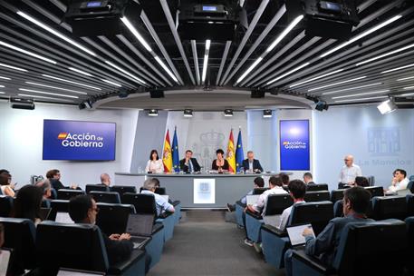 15/09/2026. Rueda de prensa tras el Consejo de Ministros. Los ministros comparecen ante los medios tras la reunión del Consejo de Ministros ...