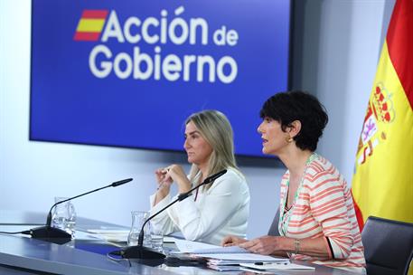 16/06/2026. Rueda de prensa tras el Consejo de Ministros. La ministra de Educación y Formación Profesional y Deportes, Milagros Tolón, y la ...