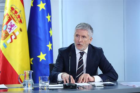 17/03/2026. Rueda de prensa tras el Consejo de Ministros: Fernando Grande Marlaska. El ministro del Interior, Fernando Grande-Marlaska, dura...