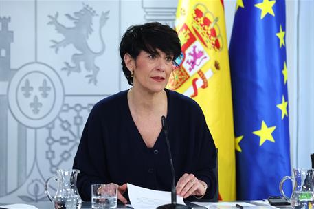 17/03/2026. Rueda de prensa tras el Consejo de Ministros: Elma Saiz. La ministra de Inclusión, Seguridad Social y Migraciones y portavoz del...