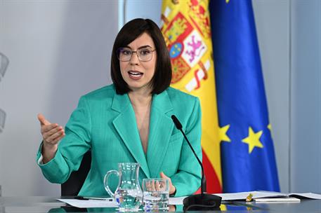 19/05/2026. Rueda de prensa tras el Consejo. La ministra de Ciencia, Innovación y Universidades, Diana Morant, interviene en la rueda de pre...