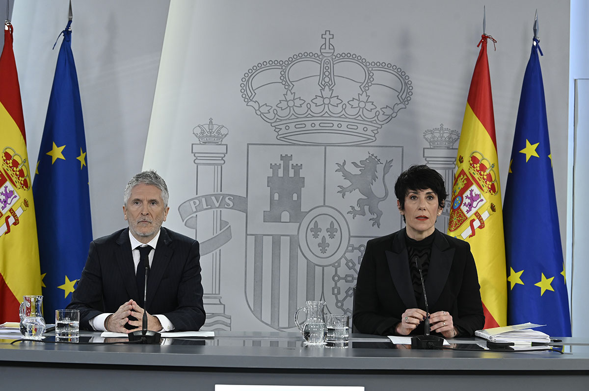 20/01/2026. Rueda de prensa tras el Consejo de Ministros: Fernando Grande-Marlaska y Elma Saiz. El ministro del Interior, Fernando Grande-Ma...
